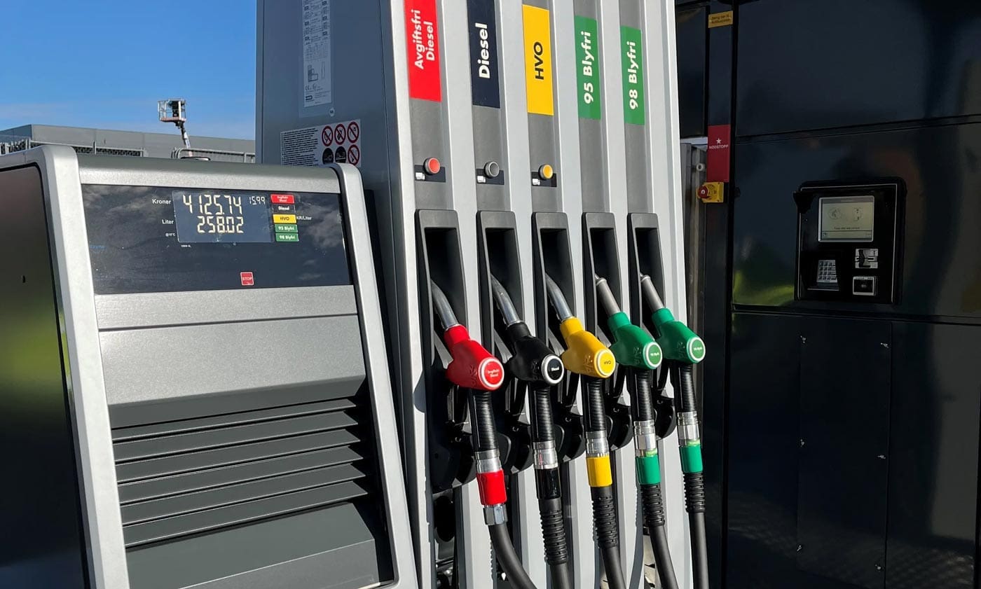 HVO Biodiesel kan fylles på Trehørningen